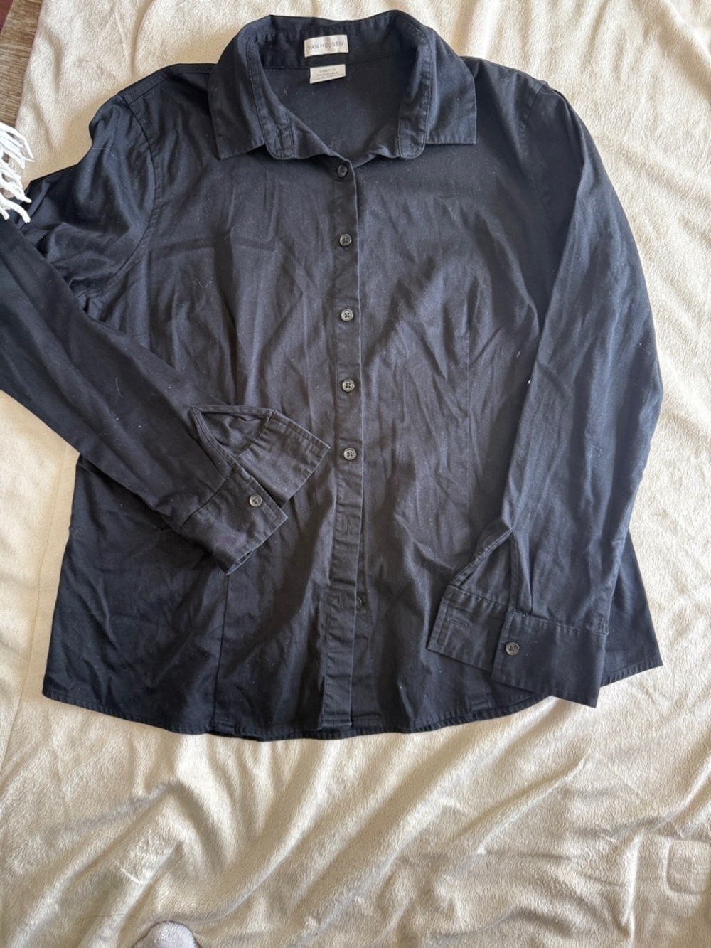Van Heusen Black Stretch Button-Up Shirt